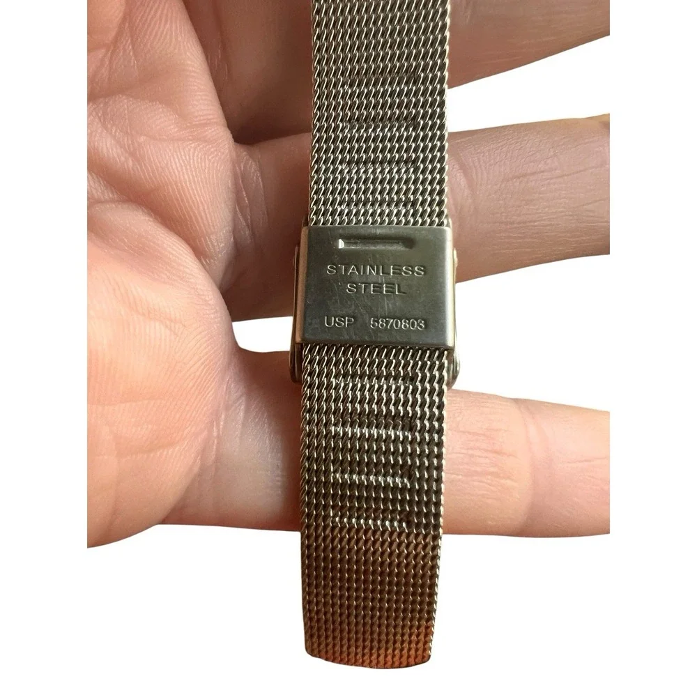 Grenen Denmark M34SSSW Womens Quartz Mesh Steel Watch Crystal Bezel New Battery